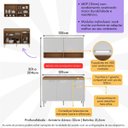 Ver imagem 3 de Cozinha Compacta 120cm com Armário e Balcão para Pia Paris Multimóveis MP2231 Rustic/Branco