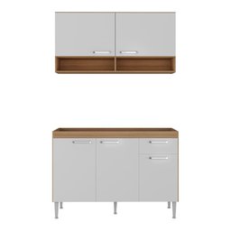 Cozinha Compacta 120cm com Armário e Balcão para Pia Paris Multimóveis Mp2231 Rustic/branco - 6