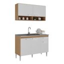 Ver imagem 2 de Cozinha Compacta 120cm com Armário e Balcão para Pia Paris Multimóveis MP2231 Rustic/Branco