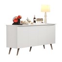 Ver imagem 5 de Aparador Buffet Encanto 4 Portas Retrô com Pés de Madeira Branco