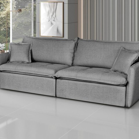 Sofá Retrátil e Reclinável 220cm Linho Milano
