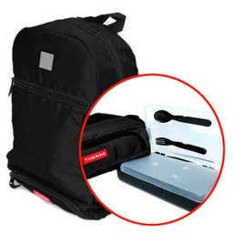 Mochila Dermiwil com Bolso Térmico + Lancheira:preto - 2
