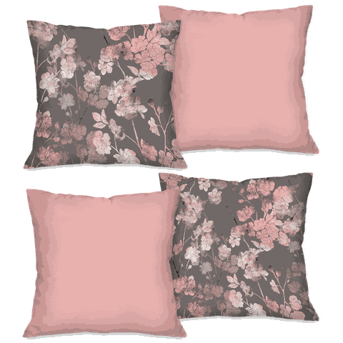 Kit com 4 Capas para Almofadas Decorativas Florezinhas