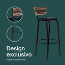 Ver imagem 4 de Kit 5 Bancos para Bancada Banqueta Alta Cappuccino Balcão Cozinha Bistrô Área Gourmet Churrasqueira