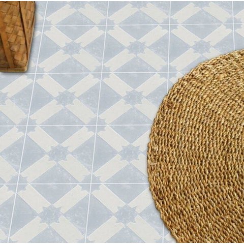 Adesivo para Piso Ladrilho Cinza Azulado Lavável Antiderrapante