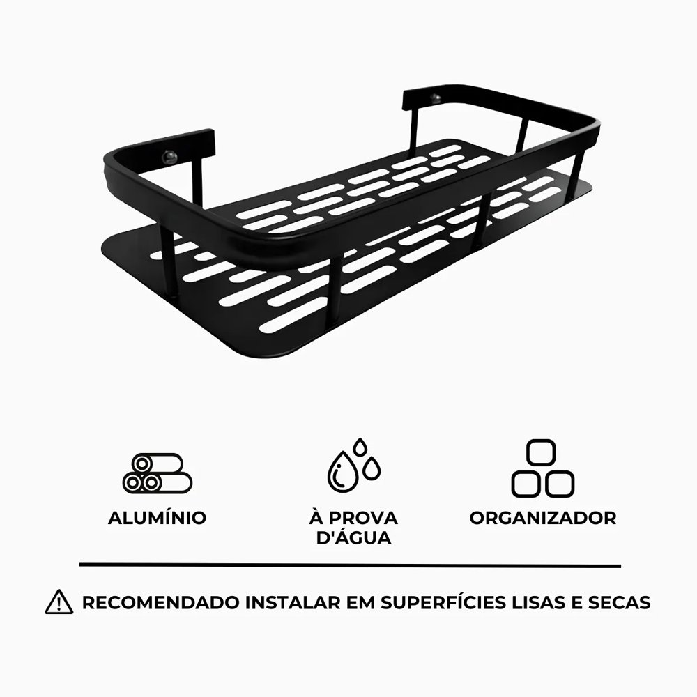 Prateleira de Parede para Cozinha Banheiro Multiuso Alumínio - 4