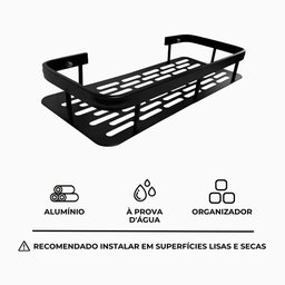 Suporte de Banheiro Cozinha Lavanderia Prateleira Multiuso Alumínio - 4