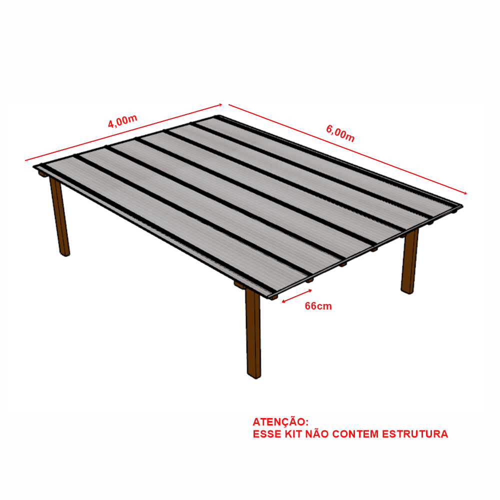 Ver imagem 2 de Cobertura Alveolar 4,00m x 6,00m - Branco Refletivo 6mm