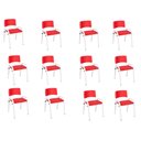 Ver imagem 1 de Kit 12 Cadeiras Infantil Iso, Escola, Base Branca- Vermelho