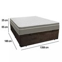 Ver imagem 4 de Cama Box Baú Casal Suede + Colchão Sereneprime Molas Ensacadas 138x188x69 Marrom