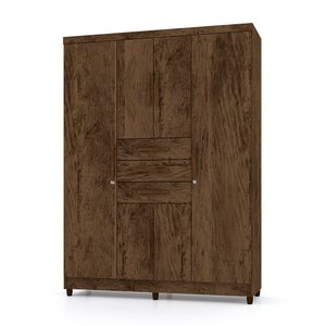 Guarda Roupa Solteiro 6 Portas e 3 Gavetas Imperial Imbuia - Pallazio