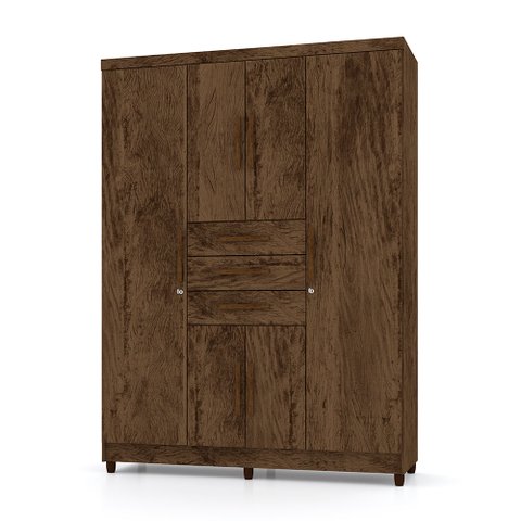 Guarda Roupa Solteiro 6 Portas e 3 Gavetas Imperial Imbuia - Pallazio