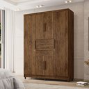 Ver imagem 2 de Guarda Roupa Solteiro 6 Portas e 3 Gavetas Imperial Imbuia - Pallazio