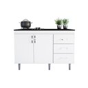 Ver imagem 6 de Balcão para Cooktop 1,20m 4 Bocas 2 Portas e 3 Gavetas Turim Branco
