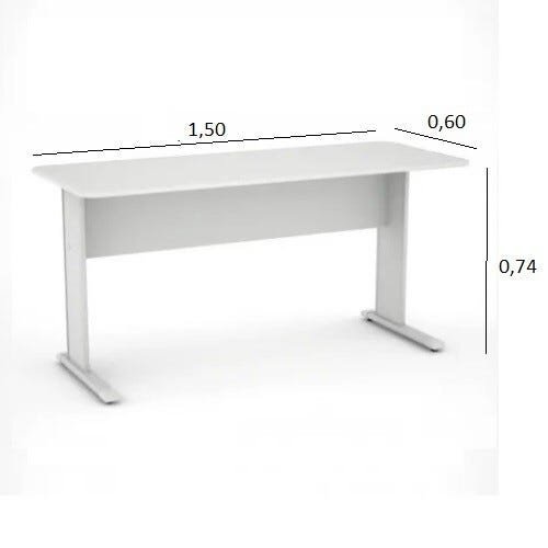 Mesa de Escritório Slim 1,50x0,60 Branco - 2