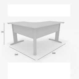 Mesa Delta de Escritório Slim 1,60x1,60 Cinza - 2 Mesa Delta de Escritório Slim 1,60x1,60 Cinza - 2