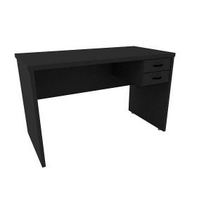Mesa de Escritório Treviso 1,65x0,60 com 2 Gavetas Preto
