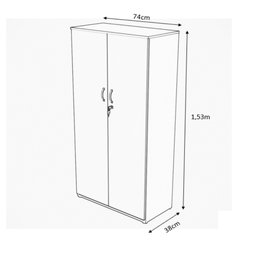 Armário Fechado Alto com 2 Portas Slim Branco - 6