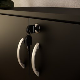 Armário Balcão Baixo com 2 Portas Slim Preto - 5