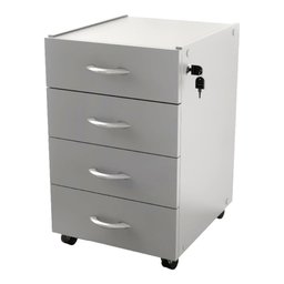 Gaveteiro Movel Slim com 4 Gavetas Cinza - 1
