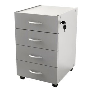 Gaveteiro Movel Slim com 4 Gavetas Cinza