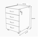 Ver imagem 5 de Gaveteiro Movel Slim com 4 Gavetas Branco