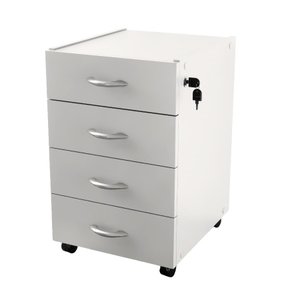 Gaveteiro Movel Slim com 4 Gavetas Branco