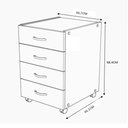 Ver imagem 3 de Gaveteiro Movel Slim com 4 Gavetas Branco