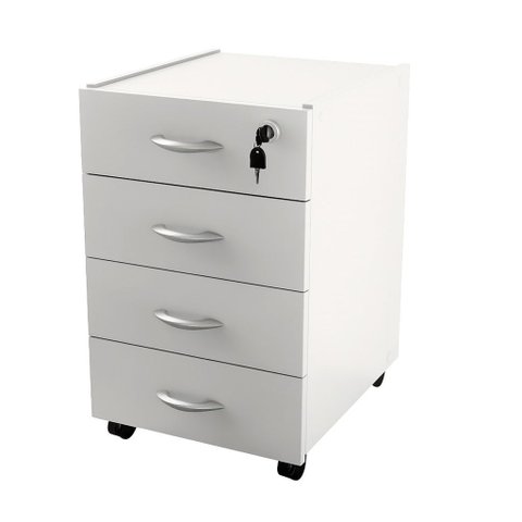 Gaveteiro Movel Slim com 4 Gavetas Branco