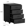 Gaveteiro Movel Slim com 4 Gavetas Preto - 3