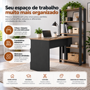 Ver imagem 2 de Escrivaninha Match com Estante Pinho/Preto