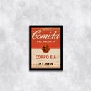 Ver imagem 1 de Quadro Comida Boa Aquece o Corpo e a Alma 33x24cm - com vidro:Madeira preta