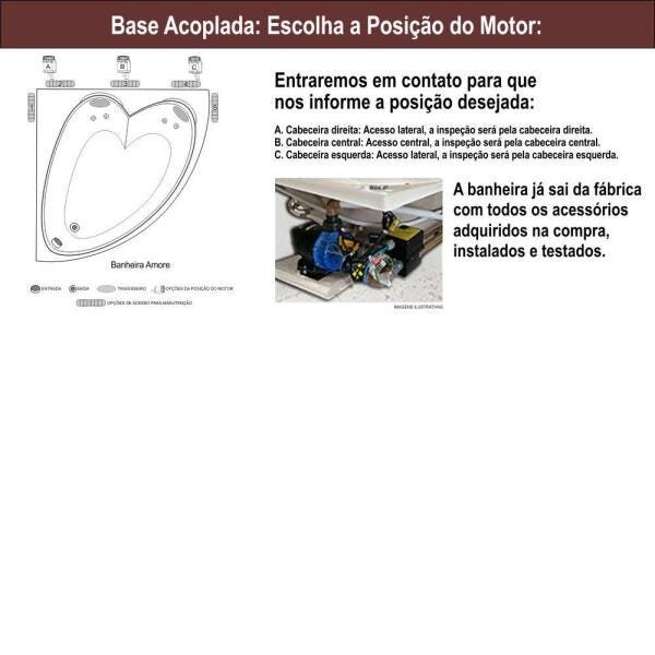 Banheira de Hidromassagem Amore Dupla 1,45x1,45x0,46 Acrilico-Padrão - 2