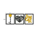 Ver imagem 3 de Kit Quadros Decorativos Love Coração Amor Dourado MDF Vazado