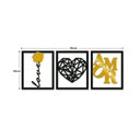 Ver imagem 4 de Kit Quadros Decorativos Love Coração Amor Dourado MDF Vazado