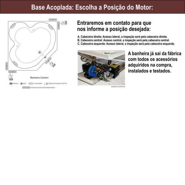 Banheira de Hidromassagem Cantoni Dupla 1,44x1,44x0,55 Acrilico-Completa - 2