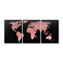 Ver imagem 1 de Quadro Mapa Mundi Tradicional Rose Em 3 Partes