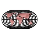 Ver imagem 2 de Quadro Mapa Mundi Globo Tradicional Rose Em 3 Partes