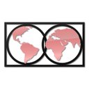 Ver imagem 1 de Quadro Mapa Mundi Globo Rose