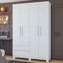 Ver imagem 1 de Guarda-roupa Solteiro Zeus 4 Portas 2 Gavetas 59602.58 Branco - Móveis Lopas