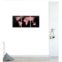 Ver imagem 2 de Quadro Mapa Mundi Geometrico Rose Em 3 Partes
