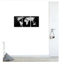 Ver imagem 2 de Quadro Mapa Mundi Geometrico Prata Em 3 Partes