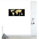Ver imagem 2 de Quadro Mapa Mundi Geometrico Ouro Em 3 Partes
