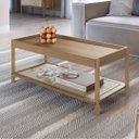 Ver imagem 2 de Mesa de Centro C/Prateleira  93cm Palhinha Pé Madeira Hanover