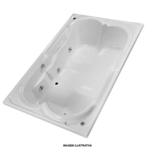 Banheira de Hidromassagem Hortega Dupla 1,82x1,22x0,45 Acrilico-Padrão - 3