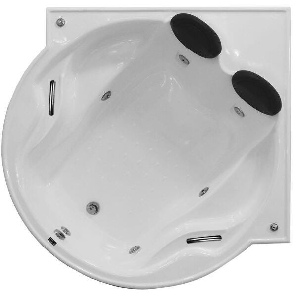 Banheira de Hidromassagem Miami Dupla 1,34x1,34x0,50 Acrilico-Completa - 1