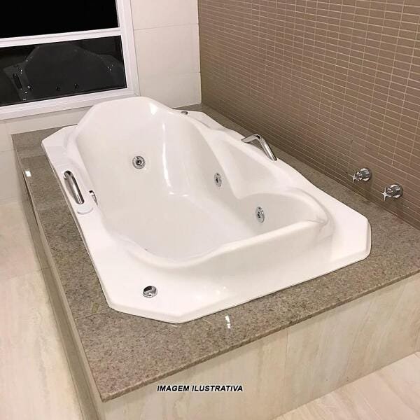 Banheira de Hidromassagem Munique Dupla 1,80x1,00x0,41 Acrilico-Padrão - 7
