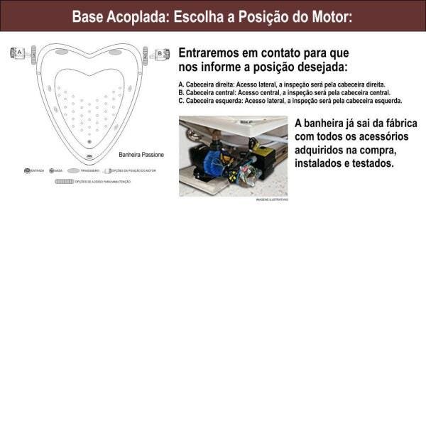 Banheira de Hidromassagem Passione Dupla 1,60x1,60x0,53 Acrilico-Padrão - 2
