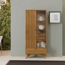 Ver imagem 7 de Cristaleira Versa 1 Porta Ripada 1 Porta de Vidro e 1 Gaveta Naturalle