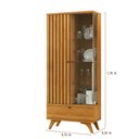 Ver imagem 6 de Cristaleira Versa 1 Porta Ripada 1 Porta de Vidro e 1 Gaveta Naturalle